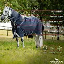 Horseware - Couverture d'extérieur Rambo Supreme Turnout Plus / thunderstorm grey/ silver 50g Marine Outlet