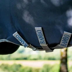 Online Horseware - Couverture d'extérieur Rambo Supreme Turnout Plus Lite / thunderstorm grey/ argent 0g Marine