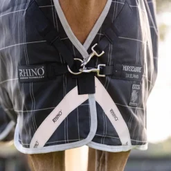 Horseware - Couverture d'extérieur Rhino Wug Pony Turnout / gris/ blanc à carreaux 100g Noir Sale