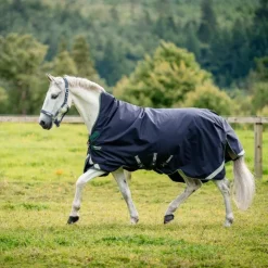 Online Horseware - Couverture d'extérieur Rambo Wug Lite / hunter green/ argent 0g Marine
