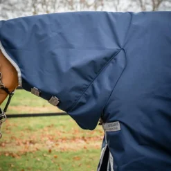 Horseware - Couverture d'extérieur Amigo Bravo Integrated Turnout / titanium grey/ argent 150g Marine