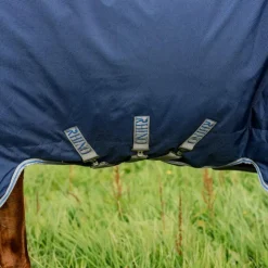 Horseware - Couverture d'extérieur Rhino Plus Turnout / titanium grey/ classic blue 250g Marine Outlet