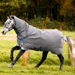 Horseware - Couverture d'extérieur Rhino Plus HexStop / indigo 100g Gris Best