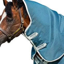 Horseware - Couverture d'extérieur Ameco Bravo 12+ cheval avec couvre-cou 250g Bleu