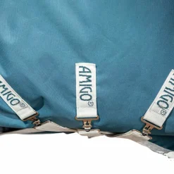 Horseware - Couverture d'extérieur Ameco Bravo 12+ cheval avec couvre-cou 250g Bleu
