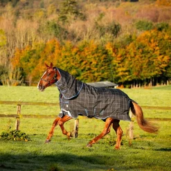 New Horseware - Couverture d'extérieur Rhino Plus à carreaux 250g Marine
