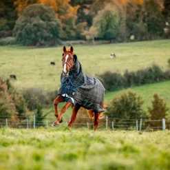 New Horseware - Couverture d'extérieur Rhino Plus à carreaux 250g Marine