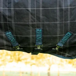 New Horseware - Couverture d'extérieur Rhino Plus à carreaux 250g Marine