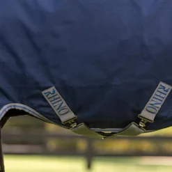 Horseware - Couverture d'extérieur Rhino Pony Turnout VL / titanium grey/ Classic Blue 250g Marine Discount