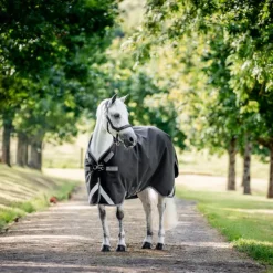 Horseware - Couverture d'extérieur Rambo Turnout / thunderstorm gris/ argent 100g Noir Hot