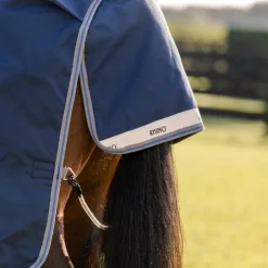 Discount Horseware - Couverture d'extérieur Rhino Turnout / titanium grey/ classic blue 100g Marine