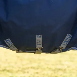 Discount Horseware - Couverture d'extérieur Rhino Turnout / titanium grey/ classic blue 100g Marine