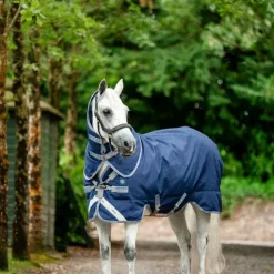 Horseware - Couverture d'extérieur Rhino Plus Pony Turnout / titanium grey/ classic blue 0g Marine