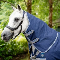 Horseware - Couverture d'extérieur Rhino Plus Pony Turnout / titanium grey/ classic blue 0g Marine