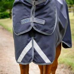Horseware - Couverture d'extérieur Rambo Duo Ripstop Plus Turnout Bundle / gris thunderstorm/ argent (100g + 100g+ 200g) 400g Marine Hot