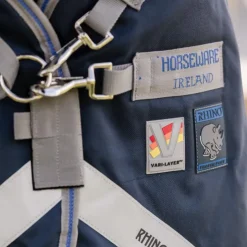 Discount Horseware - Couverture d'extérieur Rhino Pony Turnout / titanium grey/ classic blue 0g Marine