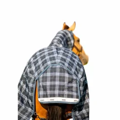 Horseware - Couverture d'extérieur Rhino plus Turnout Lite avec couvre-cou carreaux/ indigo 0g Marine Hot