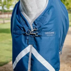 Outlet Horseware - Couverture d'extérieur thérapeutique Ionic Therapy Turnout imperial blue/ argent/ marine 100g Bleu