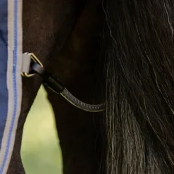 Hot Horseware - Couverture d'extérieur Rhino Turnout VL / titanium grey/ classic blue 250g Marine