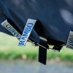 Horseware - Couverture d'extérieur Rambo Turnout VL / thunderstorm gris/ argent 450g Marine Clearance