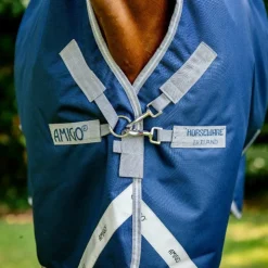 Horseware - Couverture d'extérieur Amigo Bravo 12 Wug / titanium grey/ argent 250g Marine Hot