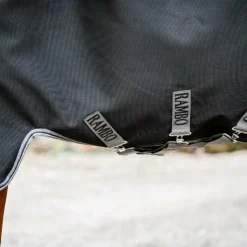 Horseware - Couverture d'extérieur Rambo Supreme Turnout Plus / thunderstorm grey/ silver 50g Noir Sale