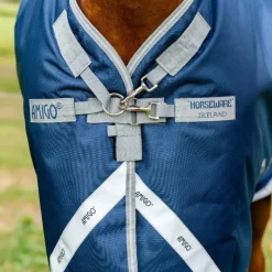 Horseware - Couverture d'extérieur Amigo Bravo 12 Plus / titanium gris/ argent 250g Marine Discount