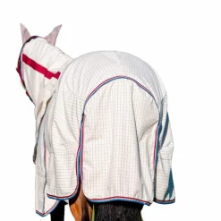 Horseware - Couverture extérieur d'été Rambo Optimo Supreme à carreaux/ cerise/ pêche/ bleu 0g Marine