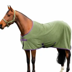 Horseware - Couure polaire Amigo Fleece Cooler bramble/ winterberry et taupe Vert Outlet