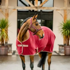 Horseware - Couverture polaire Amigo Fleece Cooler mulberry et taupe 0g Rouge