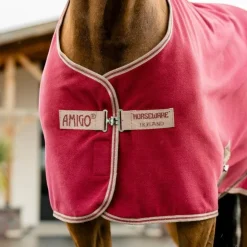 Horseware - Couverture polaire Amigo Fleece Cooler mulberry et taupe 0g Rouge