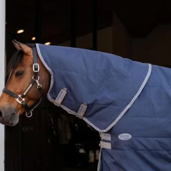 Sale Horseware - Couvre-cou Rhino Stable / titanium grey/ classic blue 200g Marine