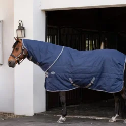 Sale Horseware - Couvre-cou Rhino Stable / titanium grey/ classic blue 200g Marine