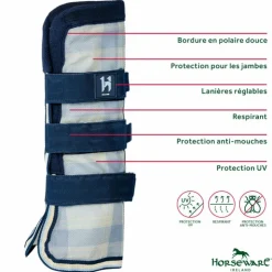 Clearance Horseware - Guêtres anti-mouches Newmarket witney navy Marine