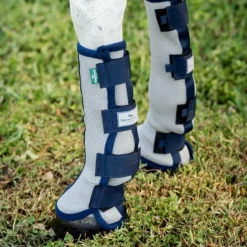 Discount Horseware - Guêtres anti-mouches Fly Boots argent/ marine x2 Gris