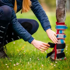 Horseware - Guêtres anti-mouches Flyboot / cerise/ pêche/ bleu x4 Beige Discount