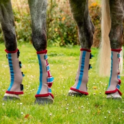 Horseware - Guêtres anti-mouches Flyboot / cerise/ pêche/ bleu x4 Beige Discount