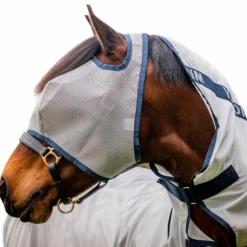 New Horseware - Masque anti-mouches Mio Flymask lunar rock/ marine Gris