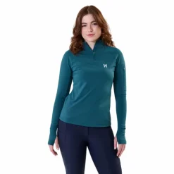 New Horseware - Sweat manches longues femme Strive Winter 1/4 Zip dynasty green Vert