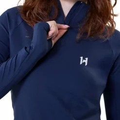 Sale Horseware - Sweat manches longues femme Strive Winter 1/4 Zip Marine