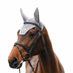 Jump'In - Bonnet chevaux Écusson clair et blanc Gris Best