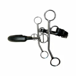 Hot Jump'In - Hackamore rigide à branches longues cuir noir