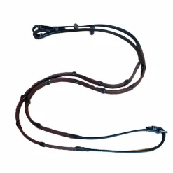 Jump'In - Rênes en caoutchouc avec arrêtoirs 1/2 collection One havane Marron