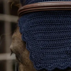 New Kentucky Horsewear - Bonnet pour chevaux anti-mouche Wellington Wave Marine