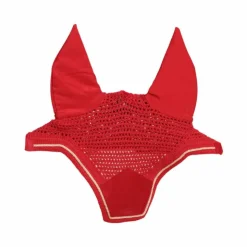 Outlet Kentucky Horsewear - Bonnet pour chevaux anti-bruits Wellington Velvet Rouge