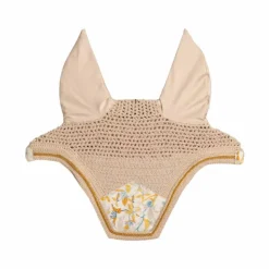 Discount Kentucky Horsewear - Bonnet pour chevaux Wellington Velvet Printing spring leaves whispers marron/ blanc Beige