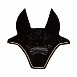 Kentucky Horsewear - Bonnet pour chevaux anti-bruits Wellington Basic Velvet Noir Discount