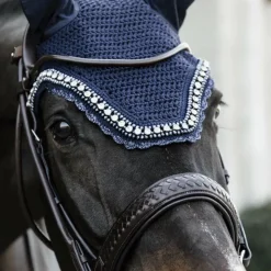 Clearance Kentucky Horsewear - Bonnet anti-mouche Wellington big stone & pearl foncé Marine