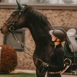 Best Kentucky Horsewear - Bonnet Wellington Velvet pearls sapin Vert