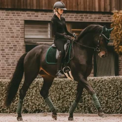 Best Kentucky Horsewear - Bonnet Wellington Velvet pearls sapin Vert